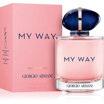Giorgio 'My Way' perfume bottle and packaging on a white background