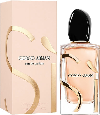 Giorgio eau de parfum bottle and packaging on a light pink background