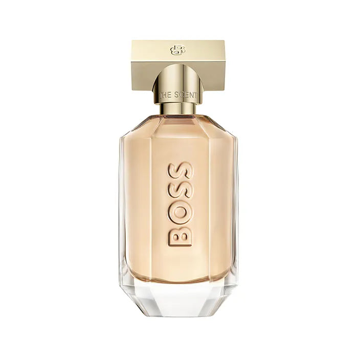 BOSS perfume bottle on a white background