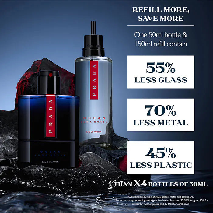 Prada Luna Rossa Ocean Eau De Parfum 150ml Refill